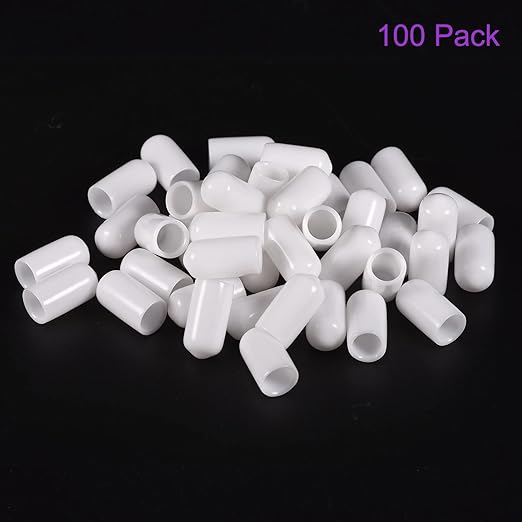 DMiotech 100 Pack 7mm ID White Screw Thread Protectors Rubber End Caps Bolt - Image 6