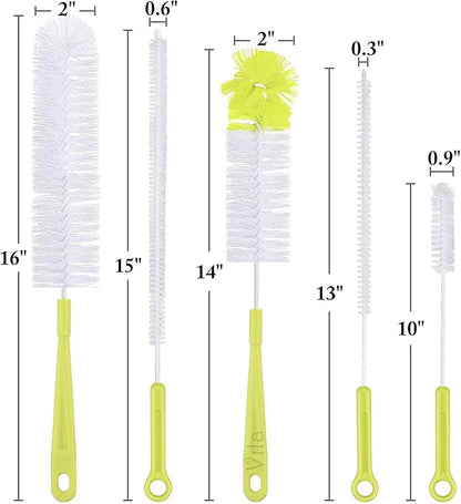 Vila 5-Pack Reusable Straw Pipe Cleaner Brush Set, Long Pipe Brush Cleaner Tool - Image 6