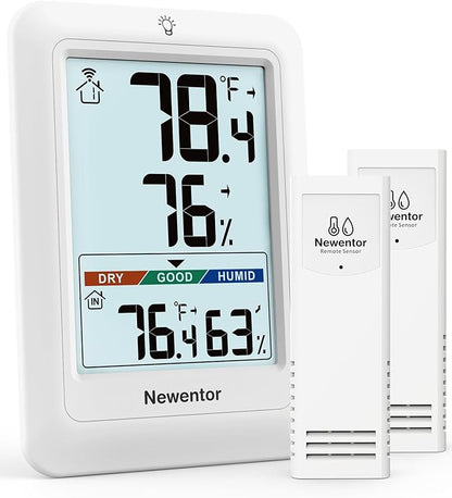 Newentor Indoor Outdoor Thermometer Wireless, Weather Stations Wireless Indoor by Newentor