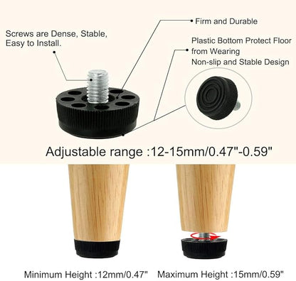 uxcell M8 x 10 x 30mm Leveling Feet Adjustable Leveler Threaded Floor Protector - Image 4