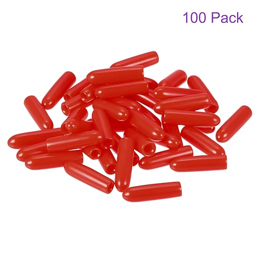 DMiotech 100 Pack 2mm ID Red Screw Thread Protectors Rubber End Caps Bolt Covers - Image 6