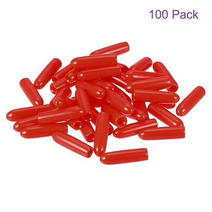 DMiotech 100 Pack 2mm ID Red Screw Thread Protectors Rubber End Caps Bolt Covers - Image 6
