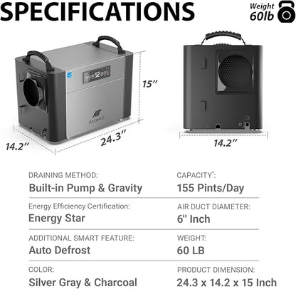 155 Pints Commercial Dehumidifier - Image 9