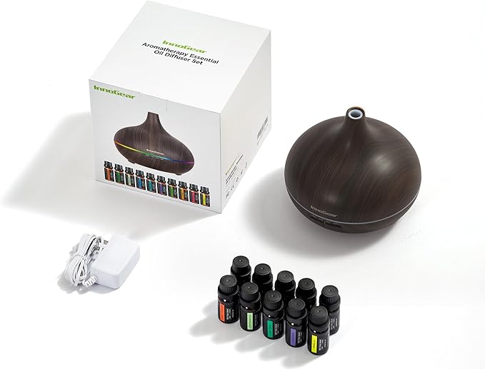 InnoGear Aromatherapy Diffuser & 10 Essential Oils Set, 400ml Diffuser - Image 5
