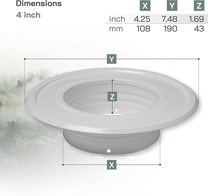 Vent Systems 4" Inch White Duct Connector Flange Plate – Galvanized Steel - Image 2