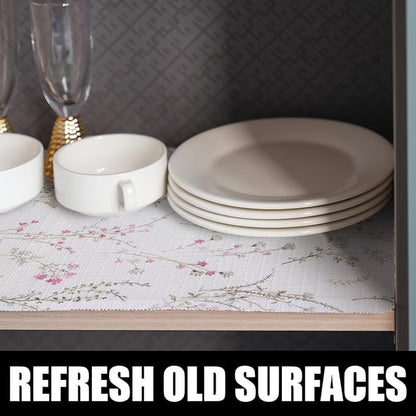 Floral Drawer and Shelf Liner for Cabinets 16IN x 20FT, Non-Adhesive and Strong - Image 2