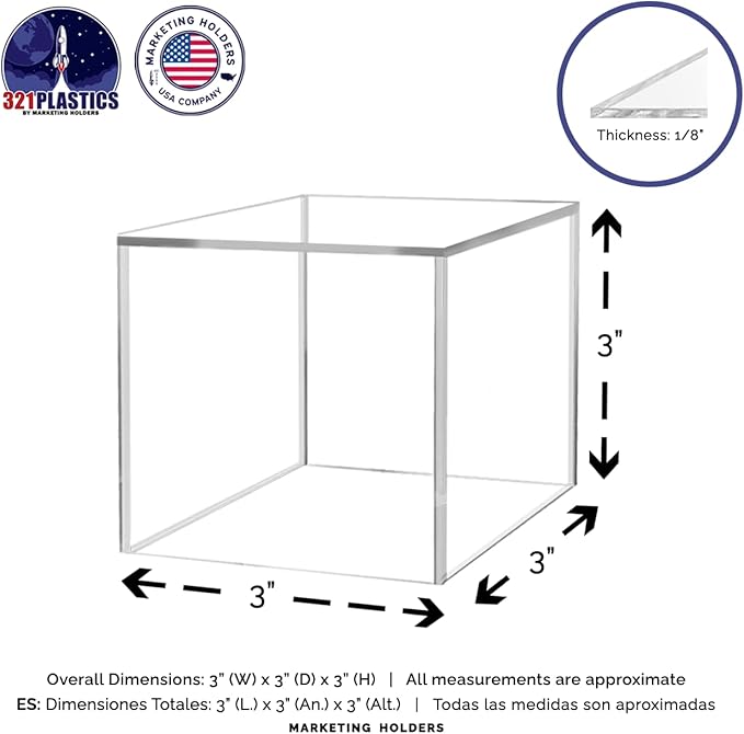 Marketing Holders 3" Acrylic Display Riser Box - Image 6