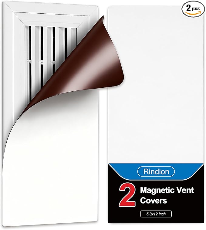 Vent Cover 2 Pack, Strong Magnetic Vent Covers 5.3x12 Inch, Ceiling Register by Rindion