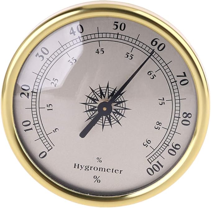 72mm Round Gold Hygrometer Humidity Meter Gauge Ring Surface - Image 6