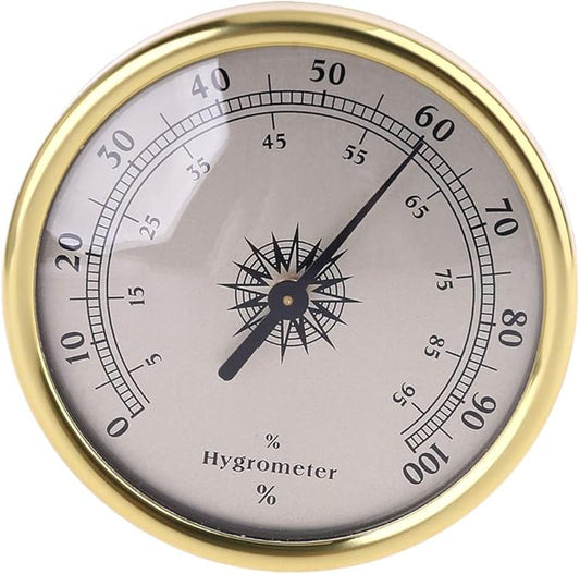 72mm Round Gold Hygrometer Humidity Meter Gauge Ring Surface by Unknown
