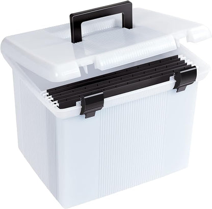 Pendaflex Portable File Box, Frosted White, Hinged Lid by TOPSProducts