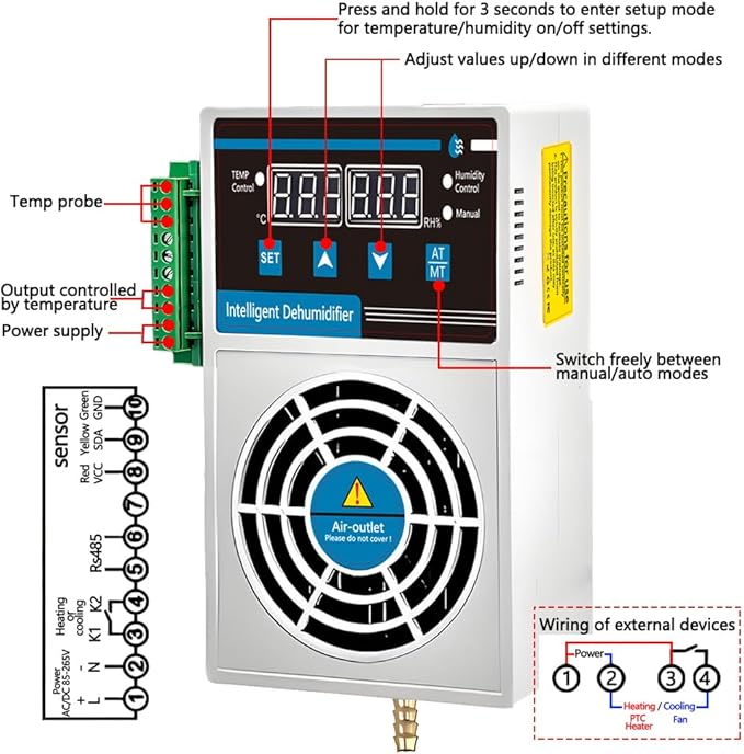 Grow Tent Dehumidifier, Smart Temp and Humidity Controller - Image 5