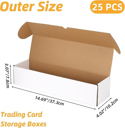 Bulk 600 Capacity Trading Cards Storage Box, in Total 25 Pack Brown White - Image 3