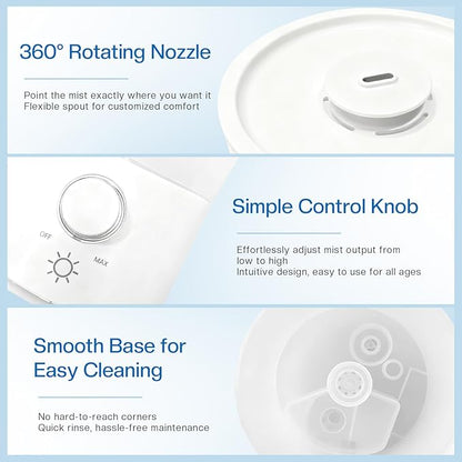 Cool Mist Humidifier for Bedroom, 3L Top Fill Ultrasonic Air Humidifier - Image 7