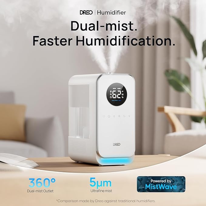 DREO Humidifiers for Bedroom, Top-filled Smart Quiet Cool Mist Humidifier for - Image 2