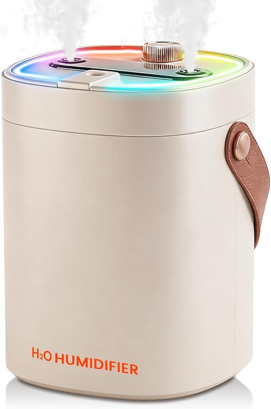 2L Humidifier for Bedroom, Portable Cool Mist Humidifiers, Ultra Quiet 20dB by HEEYCEMUS