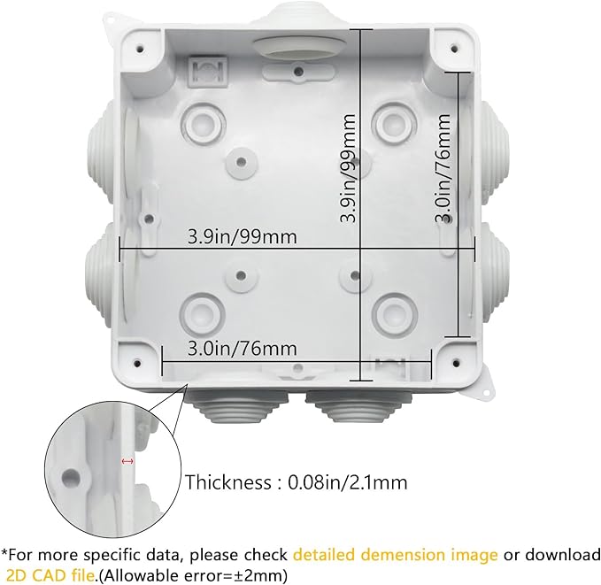 LeMotech ABS Plastic Dustproof Waterproof IP65 Junction Box Universal - Image 3