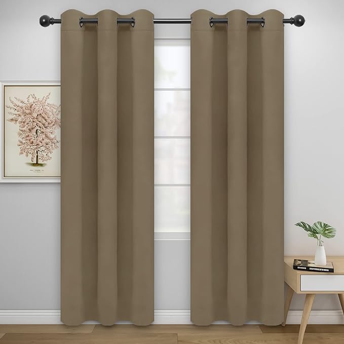 Easy-Going Blackout Curtains for Bedroom, Solid Thermal Insulated Grommet and by Easy-Going