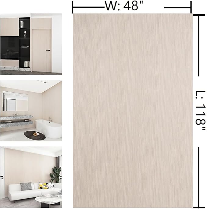 Off White Wood Wallpaper Peel and Stick Wood Grain Contact Paper 48"x118" Extra - Image 7