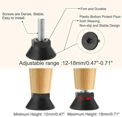 uxcell M6 x 18 x 25mm Screw on Furniture Glide Leveling Feet Adjustable Leveler - Image 4