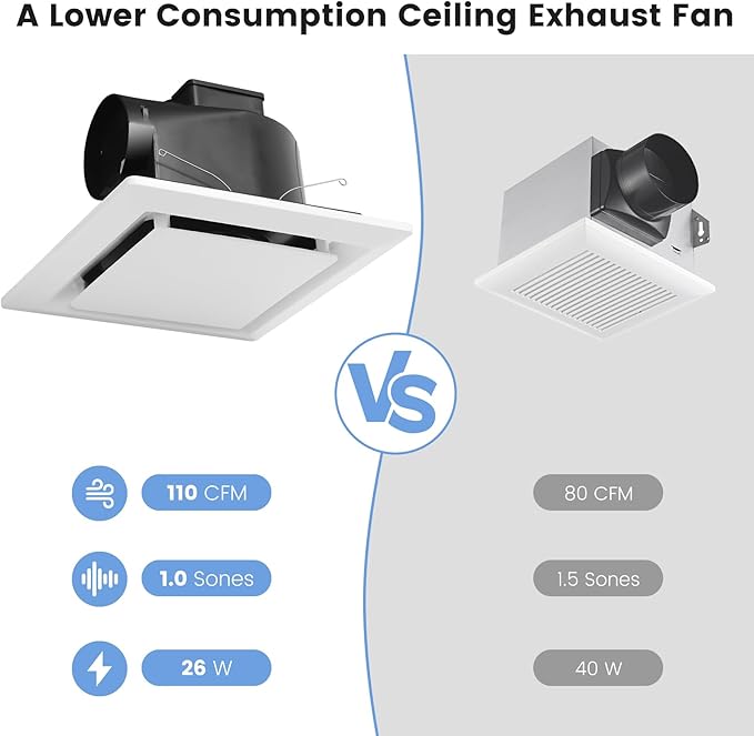 Bathroom Exhaust Fan for Ceiling Mount, Household Bath Vent Ventilation Fans - Image 7