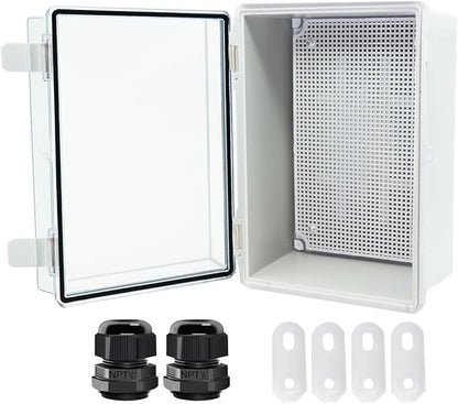 Junction Box, Hinged Clear Cover IP67 Waterproof ABS Project Box by Otdorpatio