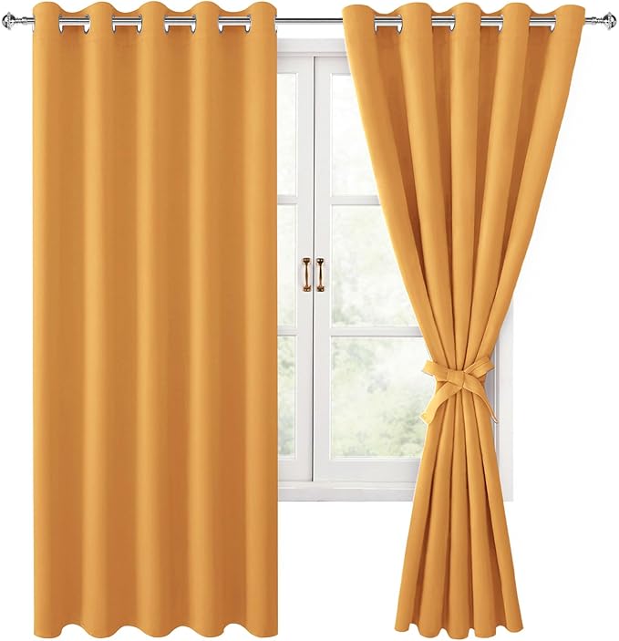 Hiasan Blackout Curtains for Bedroom, 60 x 63 Inches Length by Hiasan