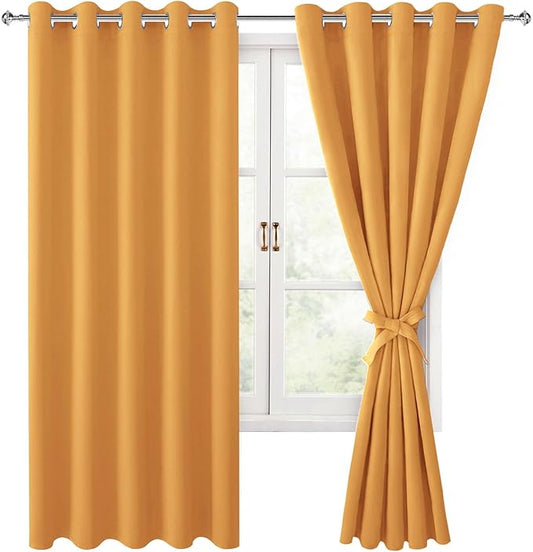 Hiasan Blackout Curtains for Bedroom, 60 x 63 Inches Length by Hiasan