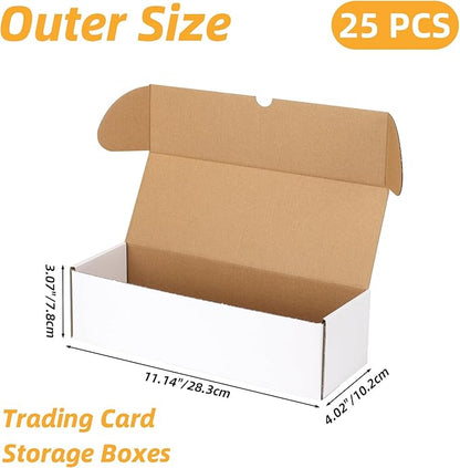 Bulk 900 Capacity Trading Cards Storage Box, in Total 25 Pack Brown White - Image 3