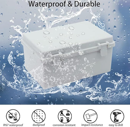 Junction Box, Hinged Cover IP67 Waterproof ABS Project Box - Image 2