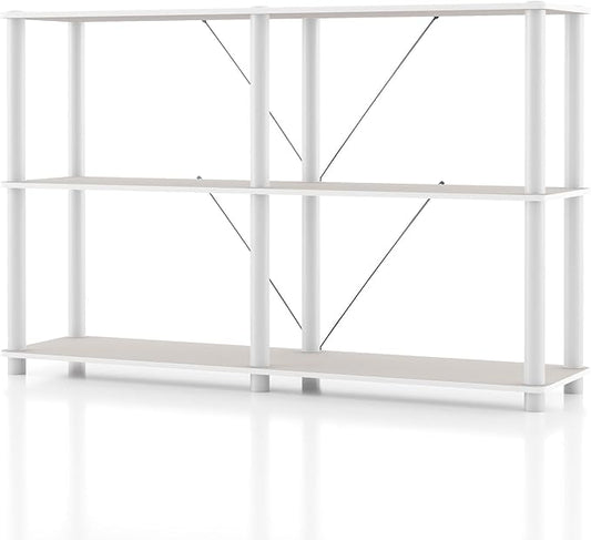 Homes: Inside + Out Apexa Modern 3-Tier Extra Wide Shelving Units, Collectibles by HOMESInsideOut