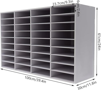 Literature Organizers 24/36Slots Mail Sorter Compartment Files Rack File - Image 2