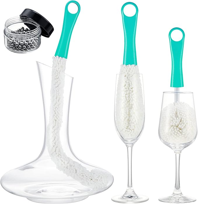 Boao 3 Pcs Decanter Cleaning Brush Wine Glass Decanter Flexible Bottle Brush Set by Boao