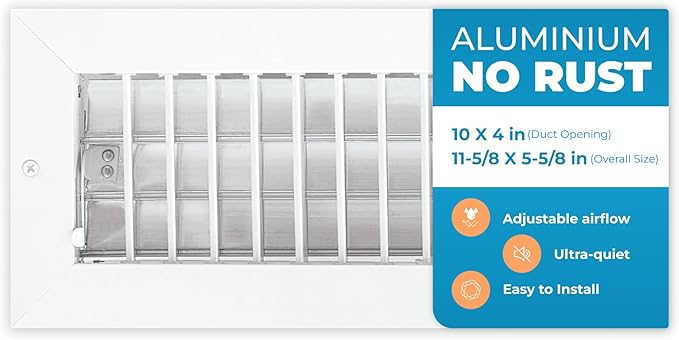 Aluminum 10 x 4 Inch Air Vent Covers Wall AC Grille – Premium Register Vent by Air360