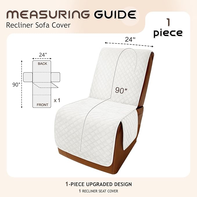Arfntevss Waterproof Recliner Sectional Couch Covers - Image 5