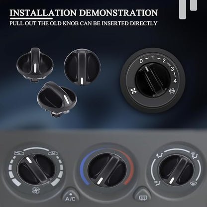 3PCS AC Heater Blower Fan Control Knob, AC Heater Control Knob Compatible - Image 5