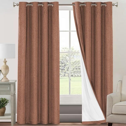 PrinceDeco Blackout Curtains for Bedroom 96 Inches Long Linen Look Curtains for by PrinceDeco