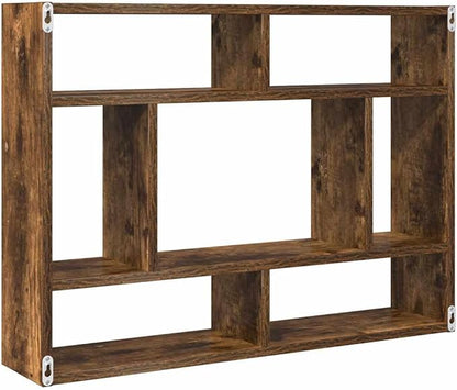 Smoked Oak Engineered Wood Wall Shelf 29.5 x 6.3 x 21.7 Inches - Image 7