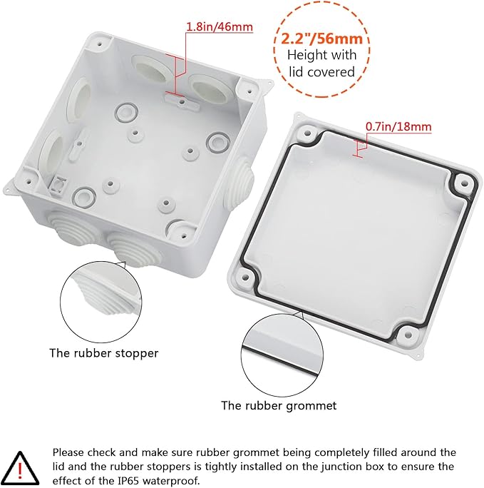 LeMotech ABS Plastic Dustproof Waterproof IP65 Junction Box Universal - Image 4