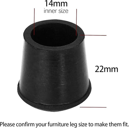 10 PCS Black Round Rubber Chair Leg Caps Tips, Vinyl Rubber End Kits, Soft - Image 2