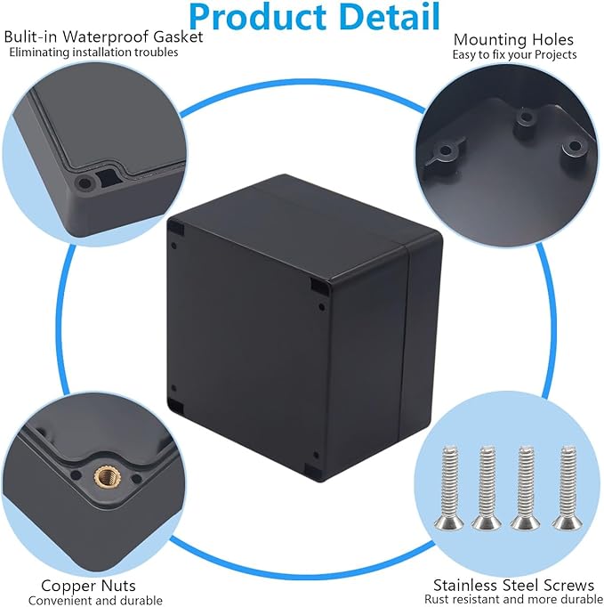 Project Box, Project Boxes Plastic Electric Project Case Junction Box Power Case - Image 6