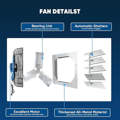 KEN BROWN 24 Inch Shutter Exhaust Fan - Image 4