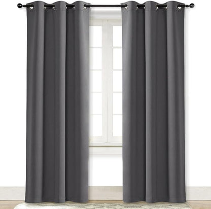 NICETOWN Gray Curtain Blackout Drape Panel 3 Pass Microfiber Noise Reducing by NICETOWN