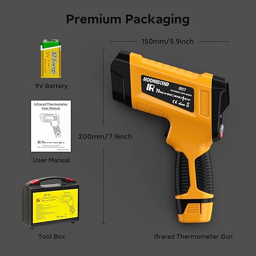 -58°F to 3992°F High-Temp Infrared Temperature Gun, Industrial Laser - Image 6