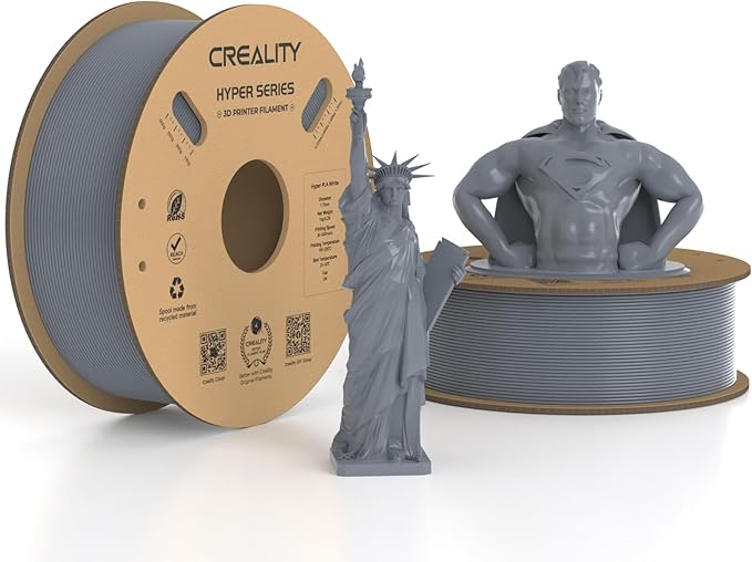 Creality Hyper PLA Filament 1.75mm Grey & Grey 2KG, 30-600mm/s Rapid High Speed by Creality