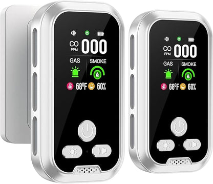 2Pack 5IN1 Plug in Smoke & Carbon Monoxide Detector & Combustible Natural Gas by HAKINAKU