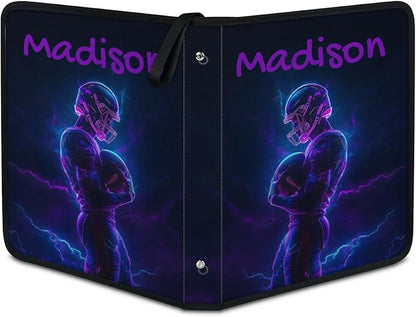 Custom Name 9 Pockets Football Card Binder, Personalized Rugby Collector Album - Image 2