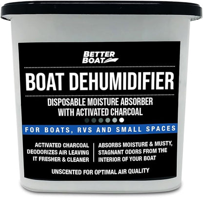 Moisture Absorber with Activated Charcoal Dehumidifier Bucket, Unscented Odor by BetterBoat