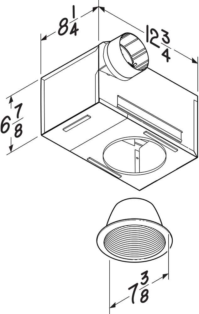 Broan-NuTone 744 Recessed Light Ventilation Fan, 70 CFM, 1.5 Sones - Image 5