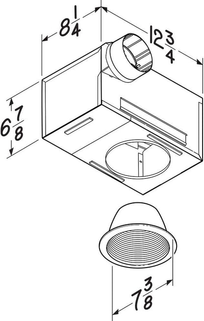 Broan-NuTone 744L Recessed Light Ventilation Fan, Selectable Speed 50-80 CFM - Image 5